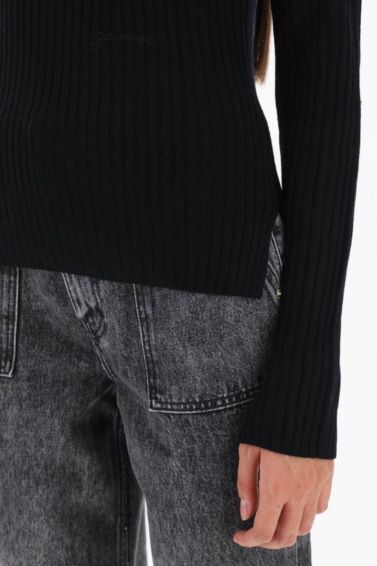 Ganni Ganni turtleneck sweater with back cut out