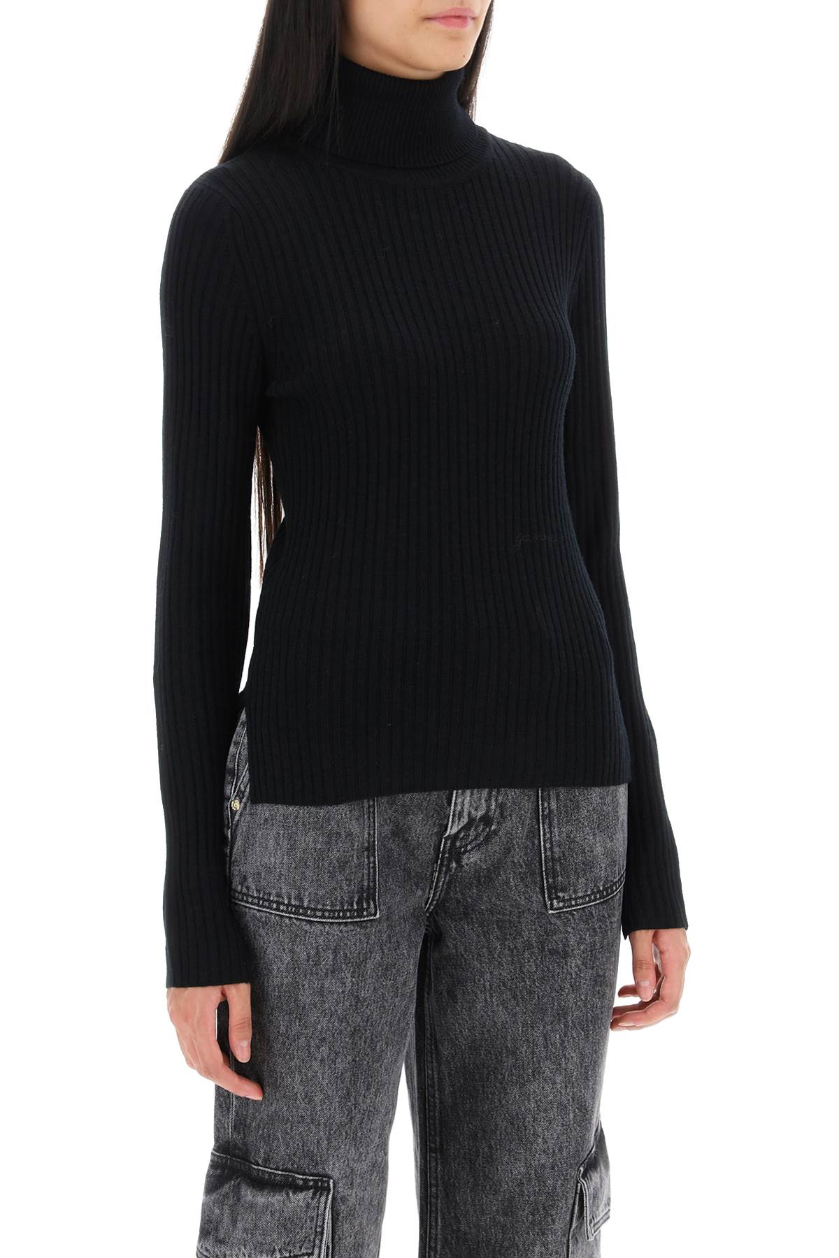 Ganni Ganni turtleneck sweater with back cut out