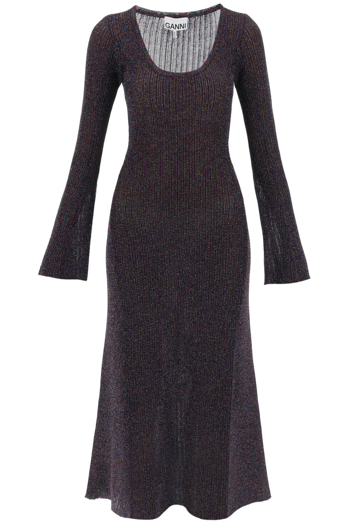 Ganni Ganni lurex-knit midi dress