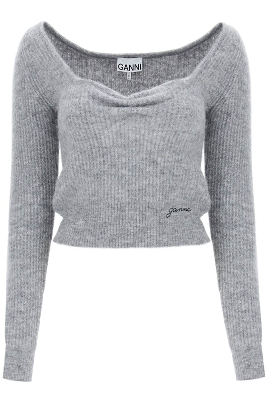 Ganni Ganni sweater with sweetheart neckline