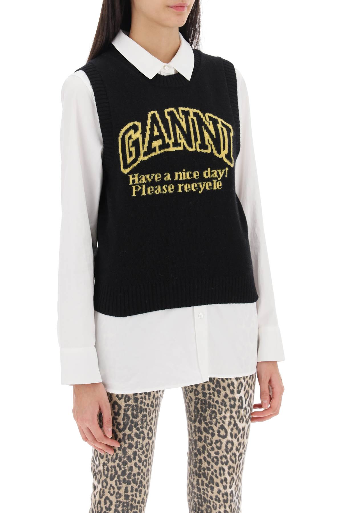 Ganni Ganni jacquard logo vest