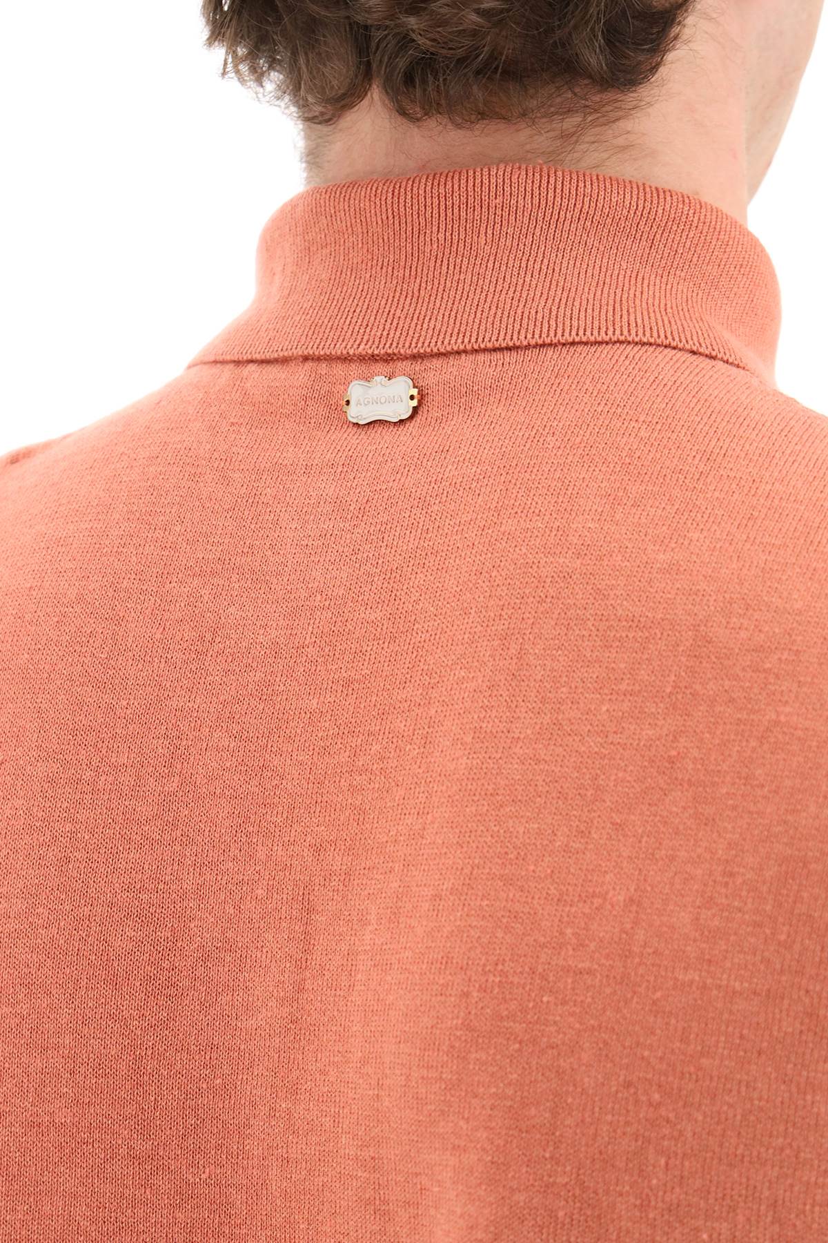 Agnona Agnona linen and cotton jersey polo