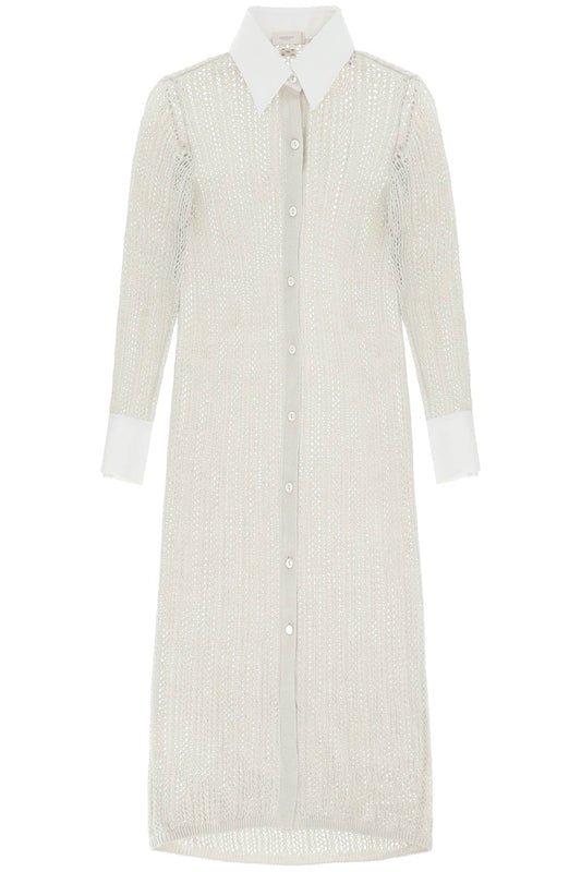 Agnona Agnona linen*** cashmere and silk knit shirt dress