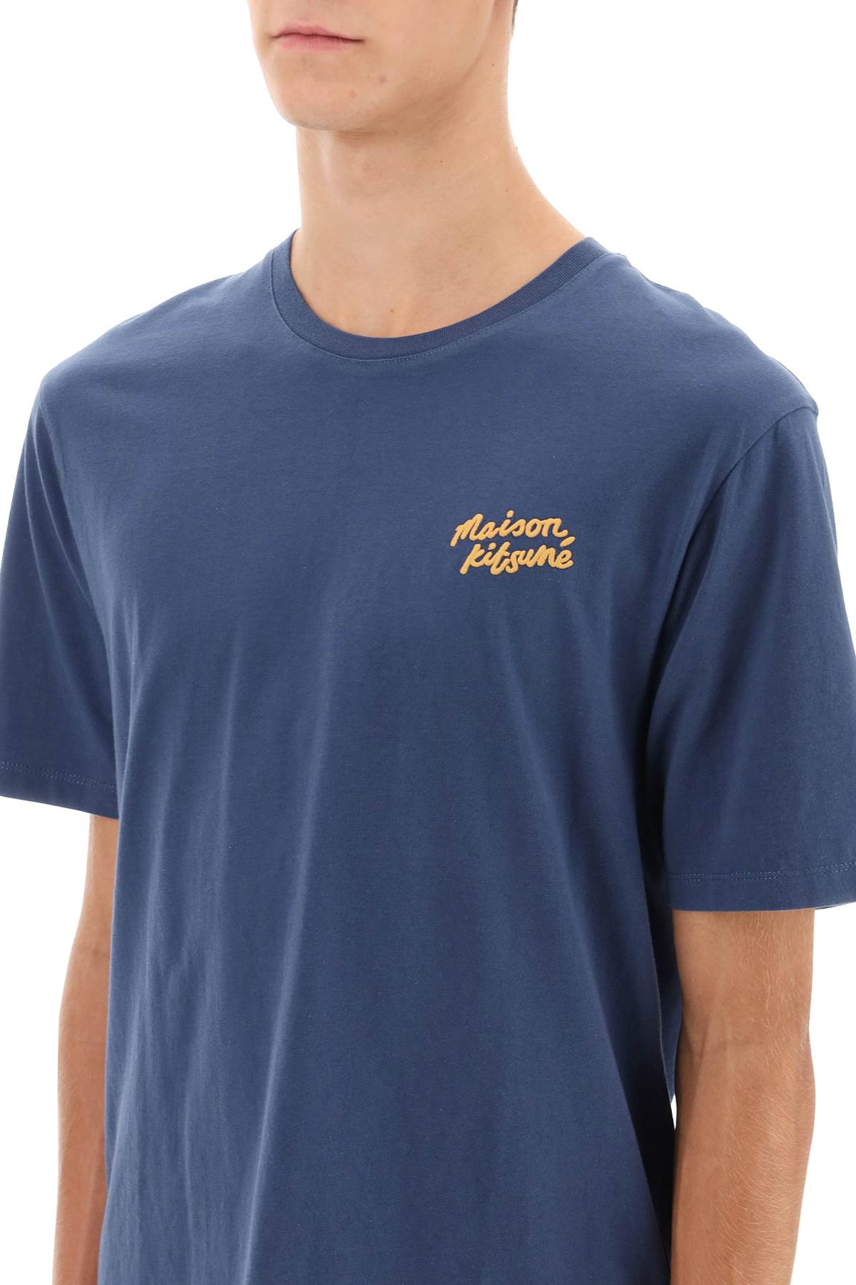 Maison Kitsune Maison kitsune crew-neck t-shirt with logo embroidery