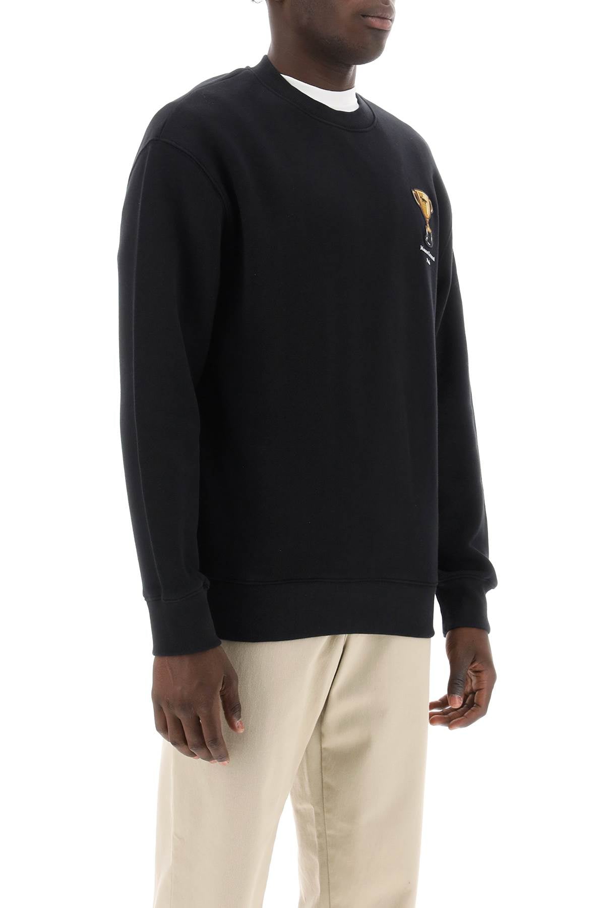 Maison Kitsune Maison kitsune crew-neck sweatshirt with trophy embroidery