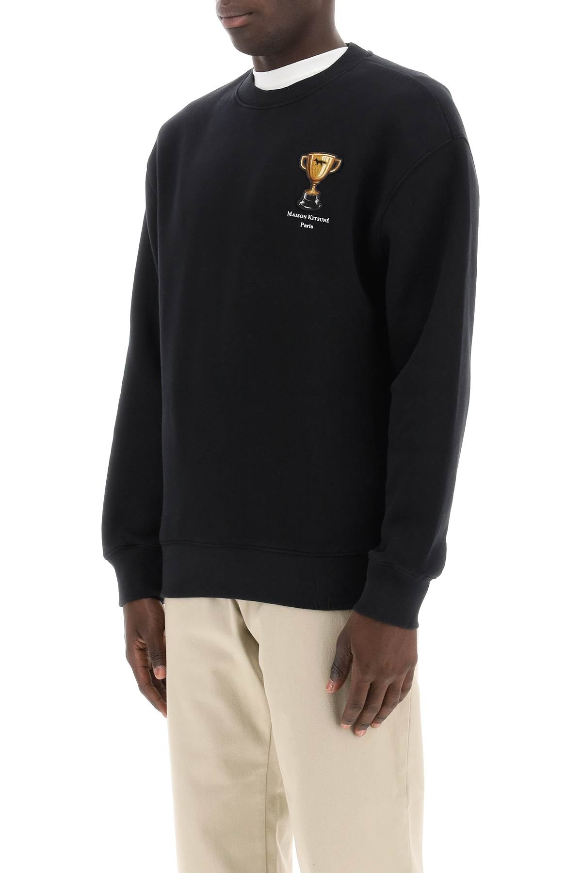 Maison Kitsune Maison kitsune crew-neck sweatshirt with trophy embroidery