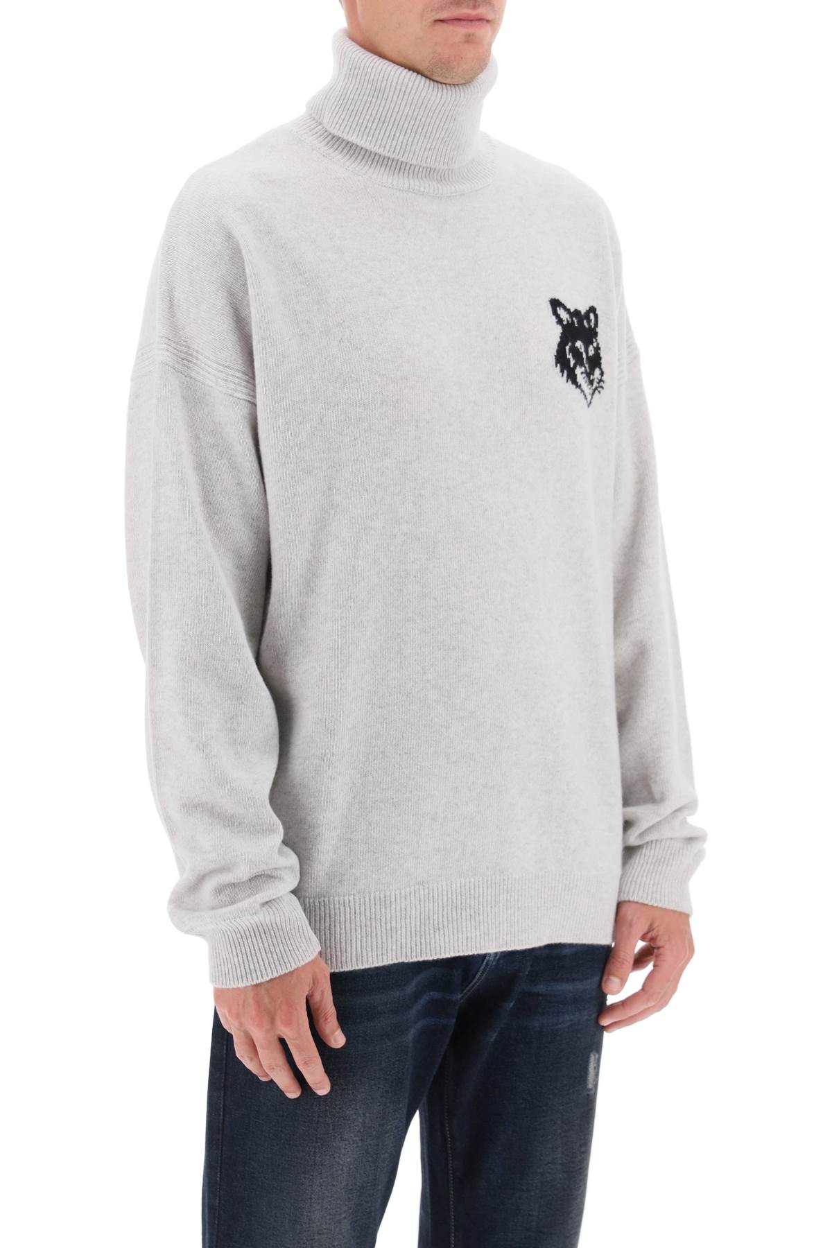 Maison Kitsune Maison kitsune fox head inlay turtleneck sweater