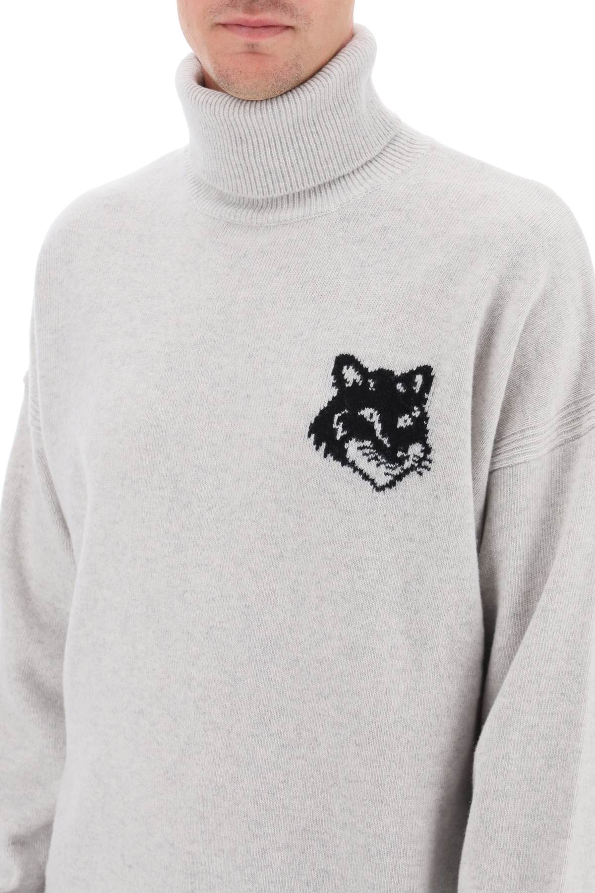 Maison Kitsune Maison kitsune fox head inlay turtleneck sweater