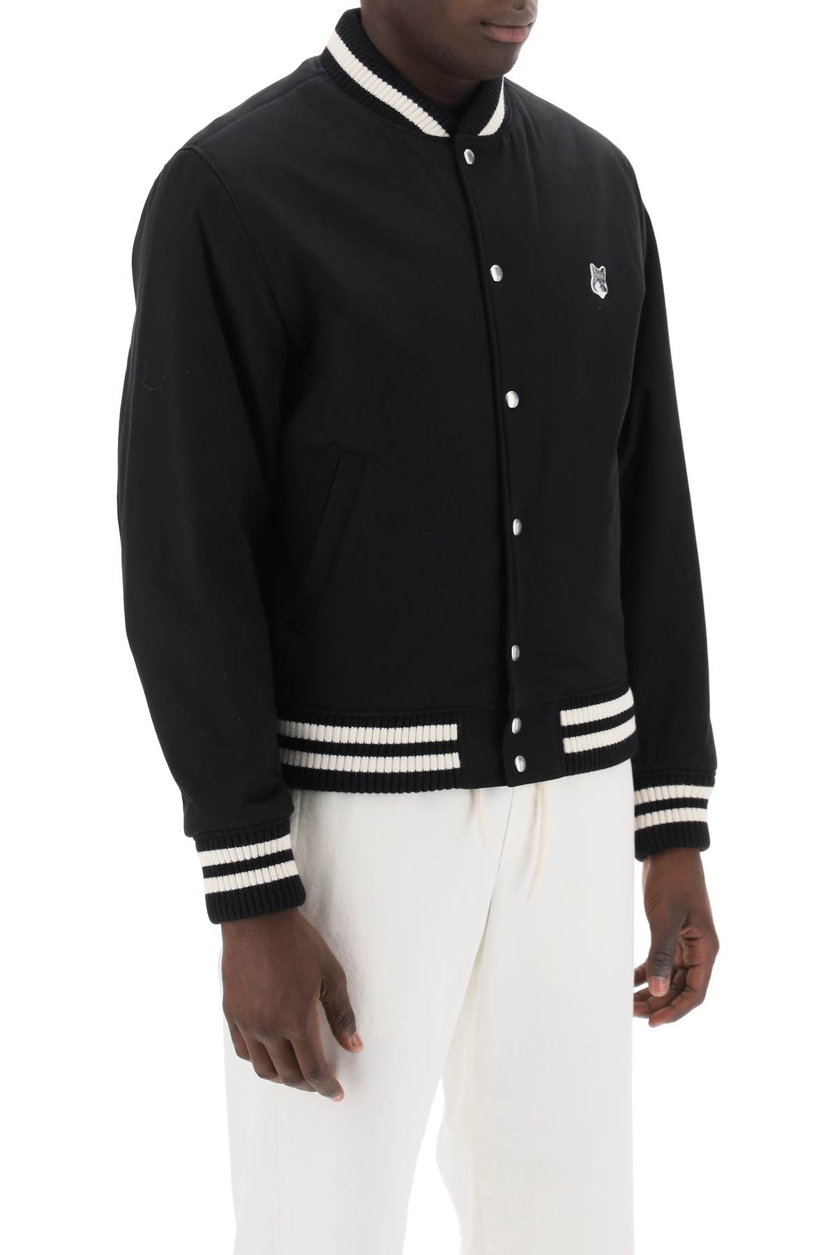 Maison Kitsune Maison kitsune cotton satin bomber jacket