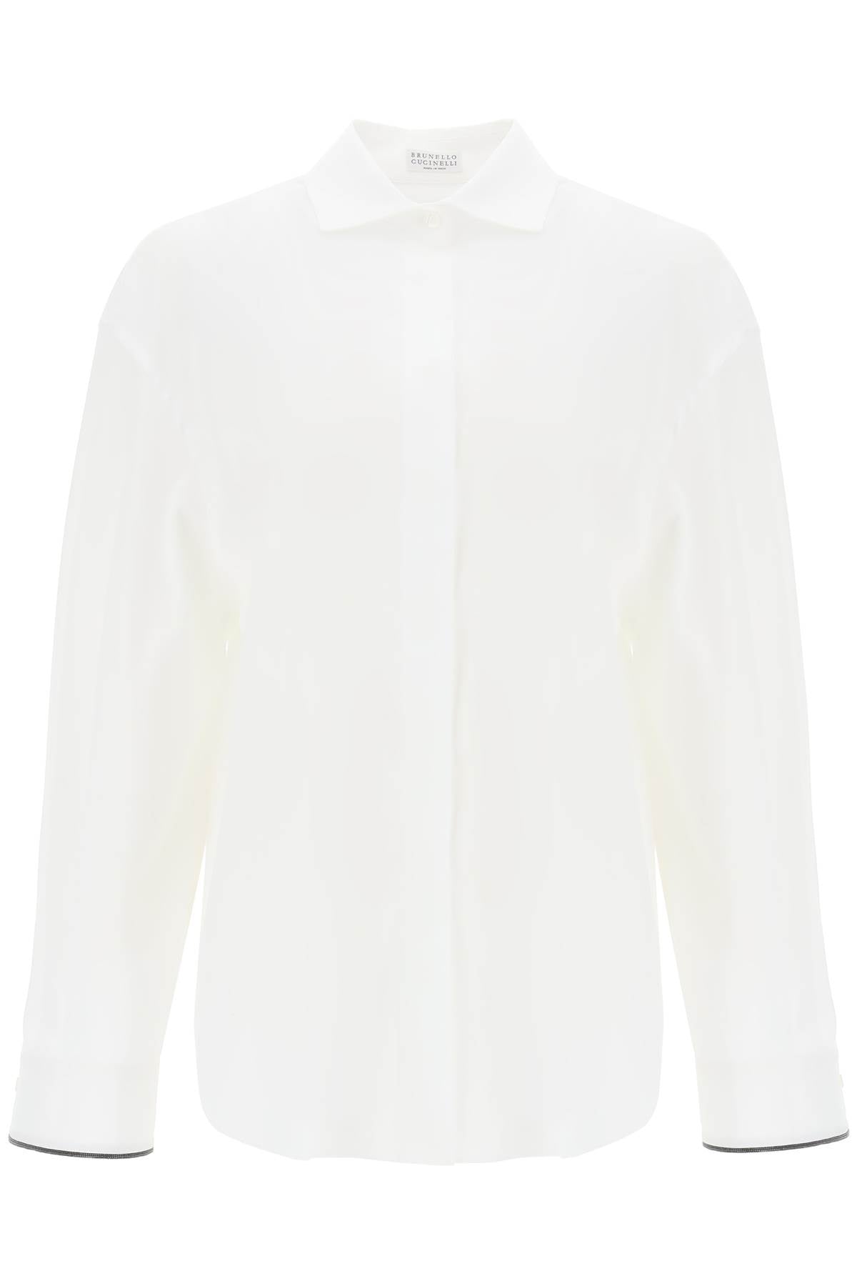 Brunello Cucinelli Brunello cucinelli wide sleeve shirt with shiny cuff details