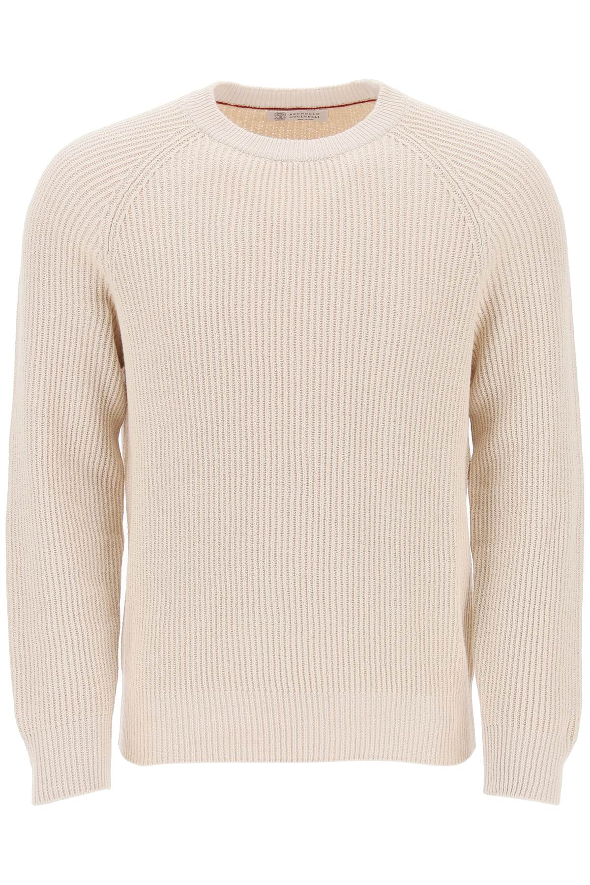 Brunello Cucinelli Brunello cucinelli "knitted cotton pullover with english ribbed