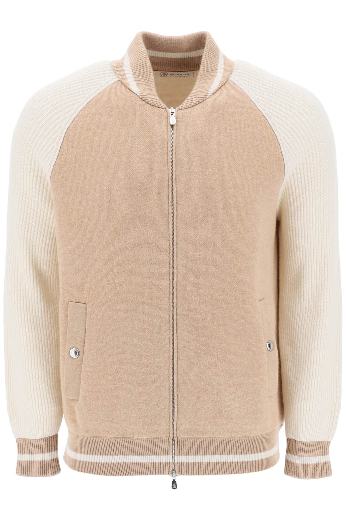 Brunello Cucinelli Brunello cucinelli bomber jacket-inspired cardigan