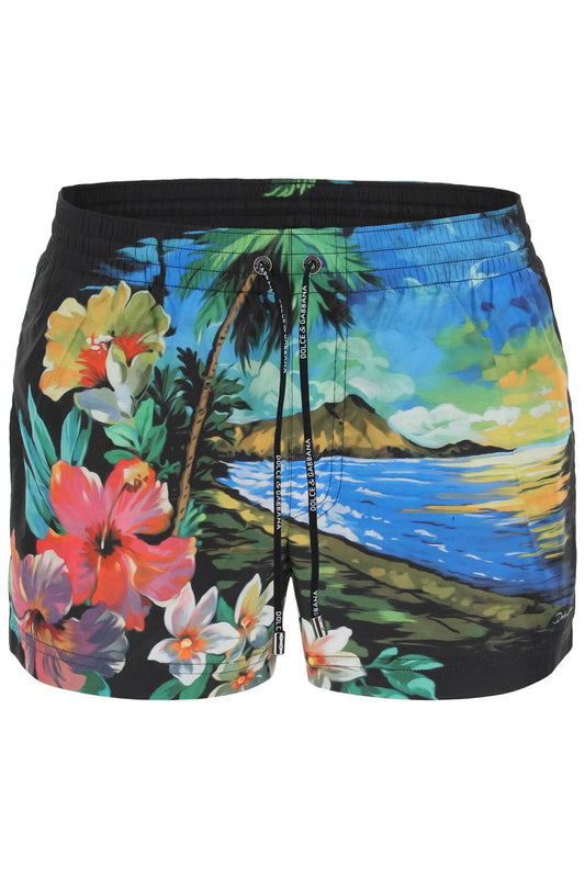 Dolce & Gabbana Dolce & gabbana hawaii print swim trunks