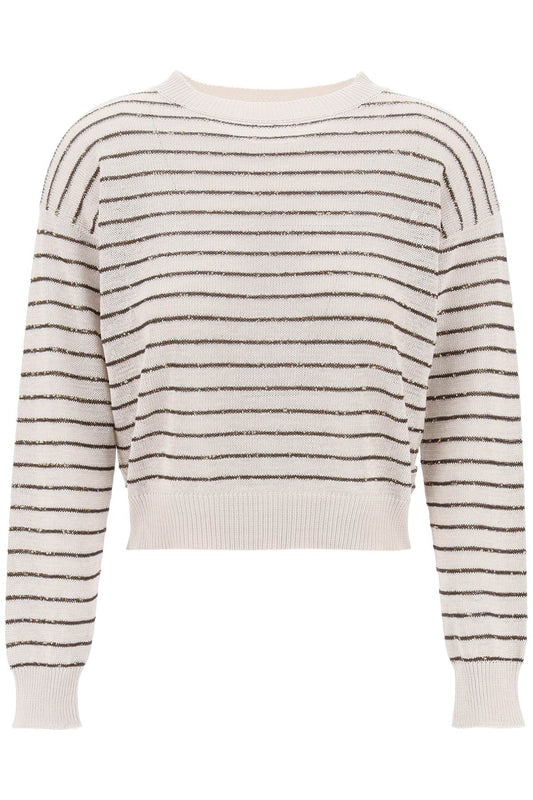 Brunello Cucinelli Brunello cucinelli dazzling stripes cotton sweater