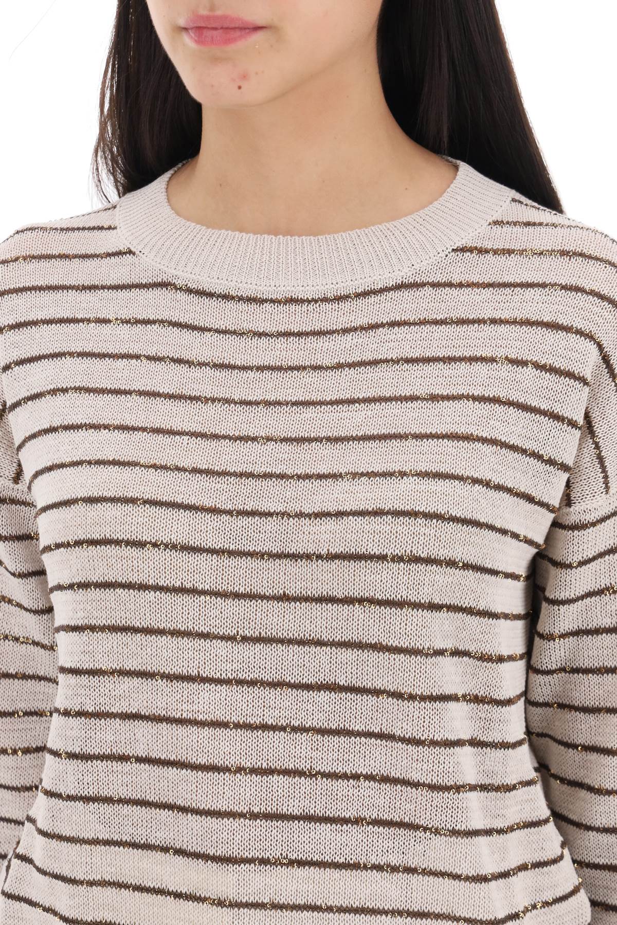 Brunello Cucinelli Brunello cucinelli dazzling stripes cotton sweater