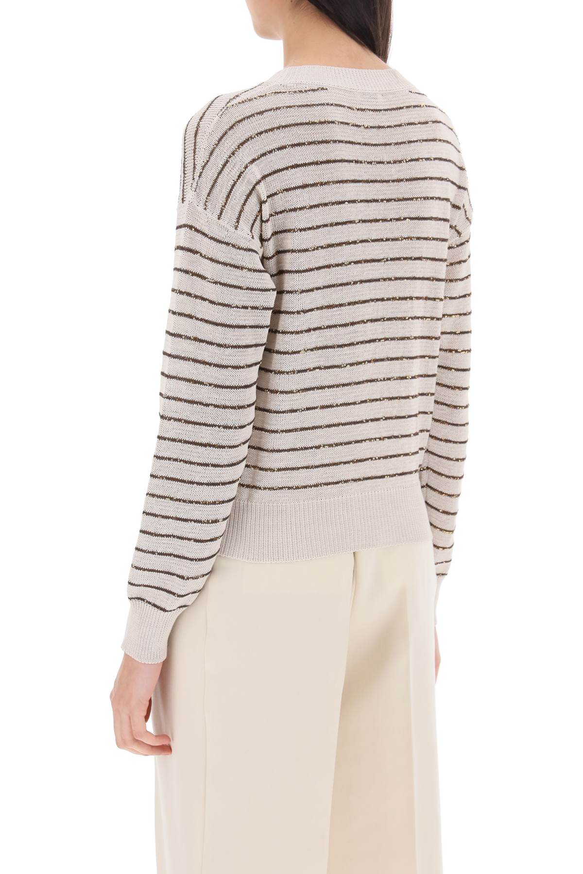 Brunello Cucinelli Brunello cucinelli dazzling stripes cotton sweater