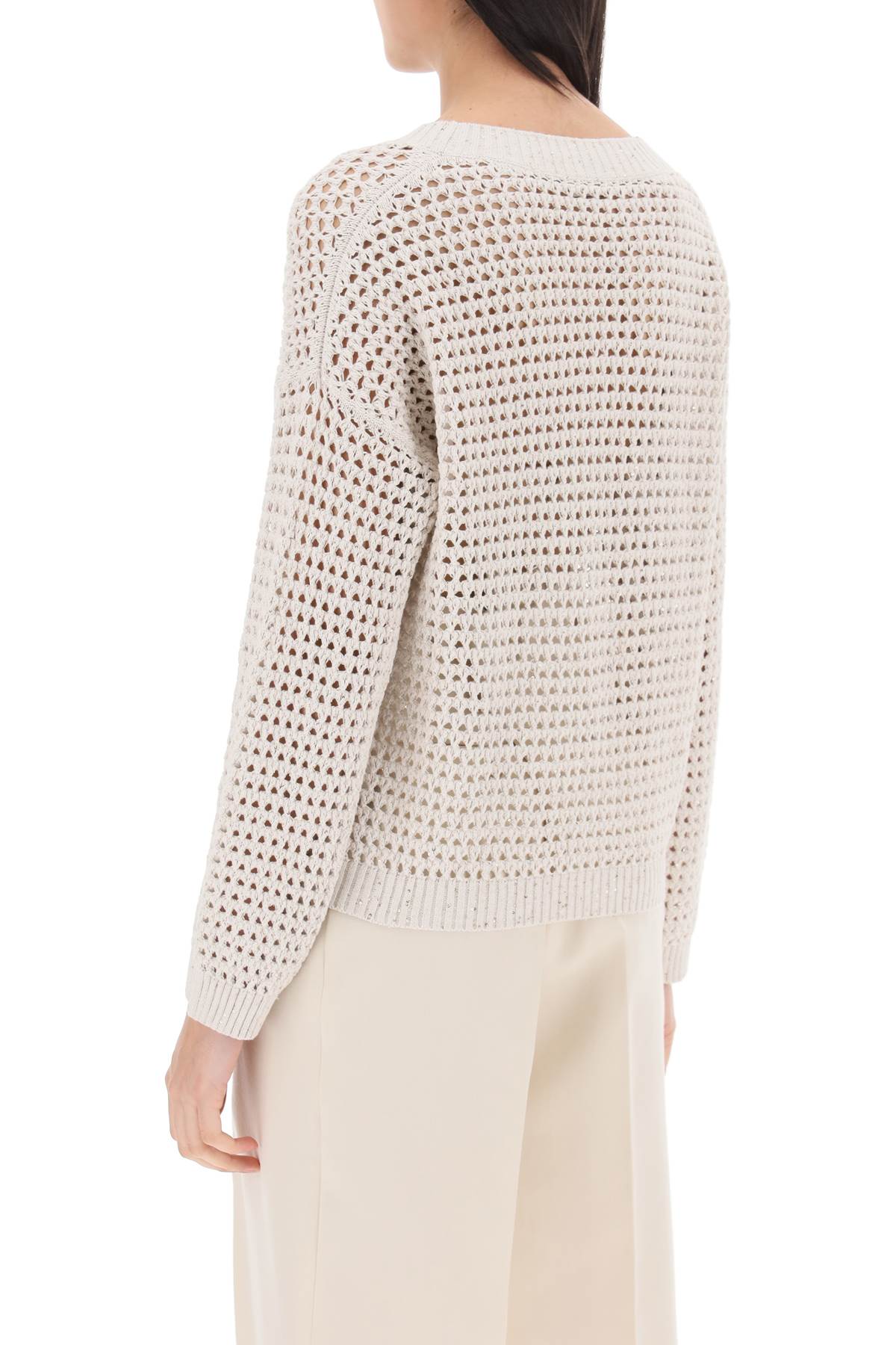 Brunello Cucinelli Brunello cucinelli dazzling net cotton sweater