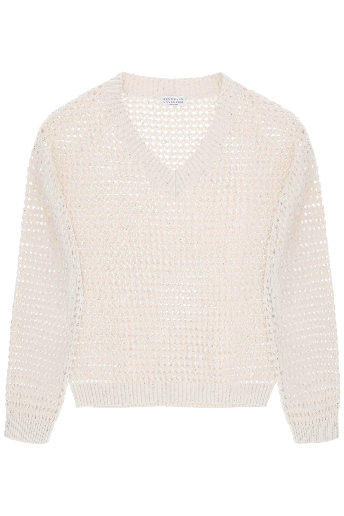 Brunello Cucinelli Brunello cucinelli dazzling net cotton sweater