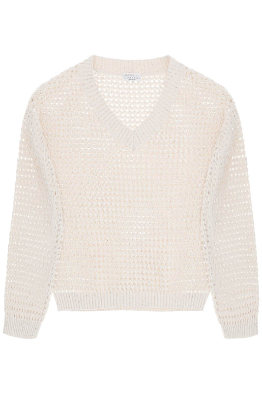 Brunello Cucinelli Brunello cucinelli dazzling net cotton sweater