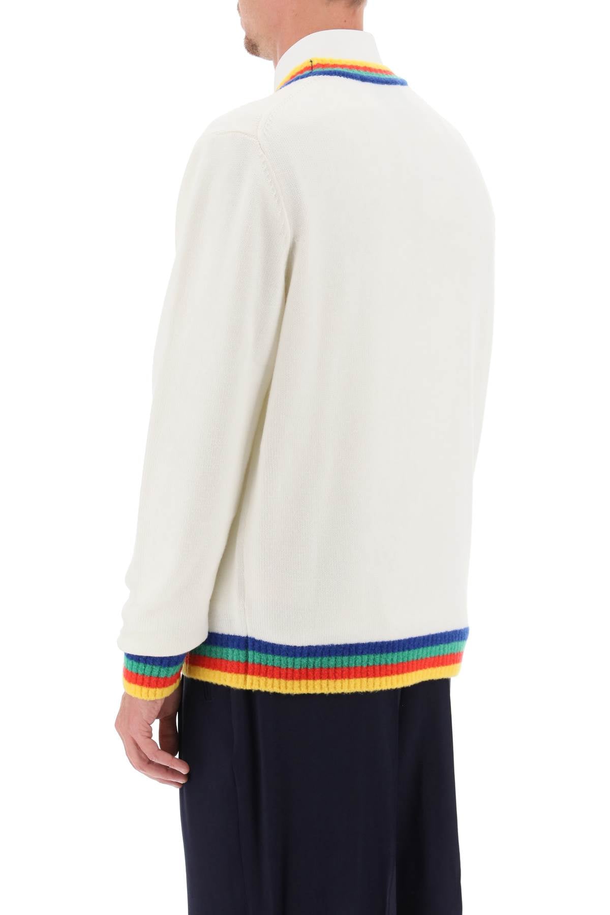 Casablanca Casablanca rainbow heart virgin wool sweater