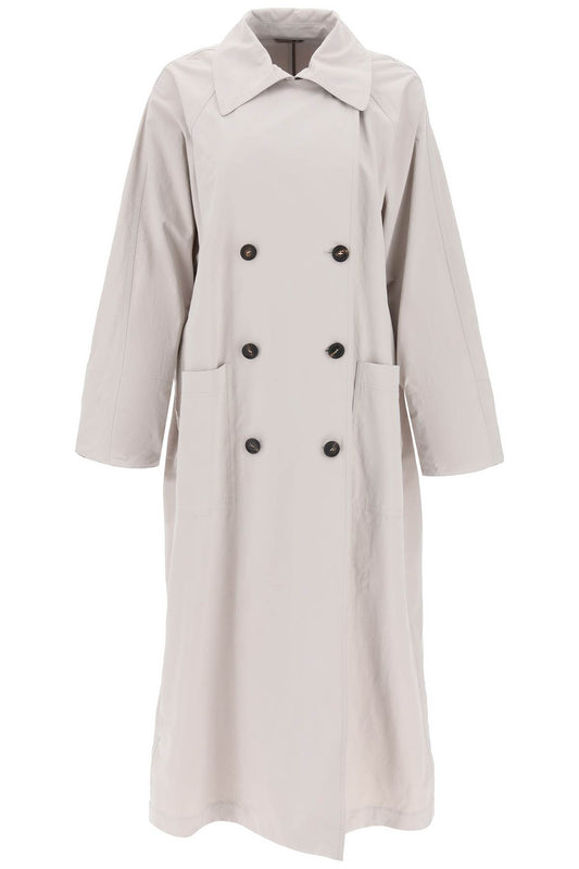 Brunello Cucinelli Brunello cucinelli double-breasted trench coat with shiny cuff details