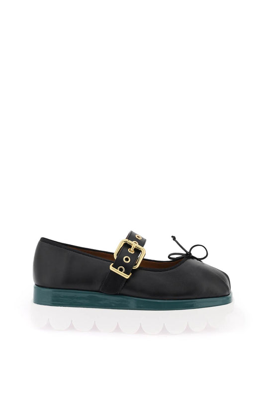 Marni Marni nappa leather mary jane with notched sole