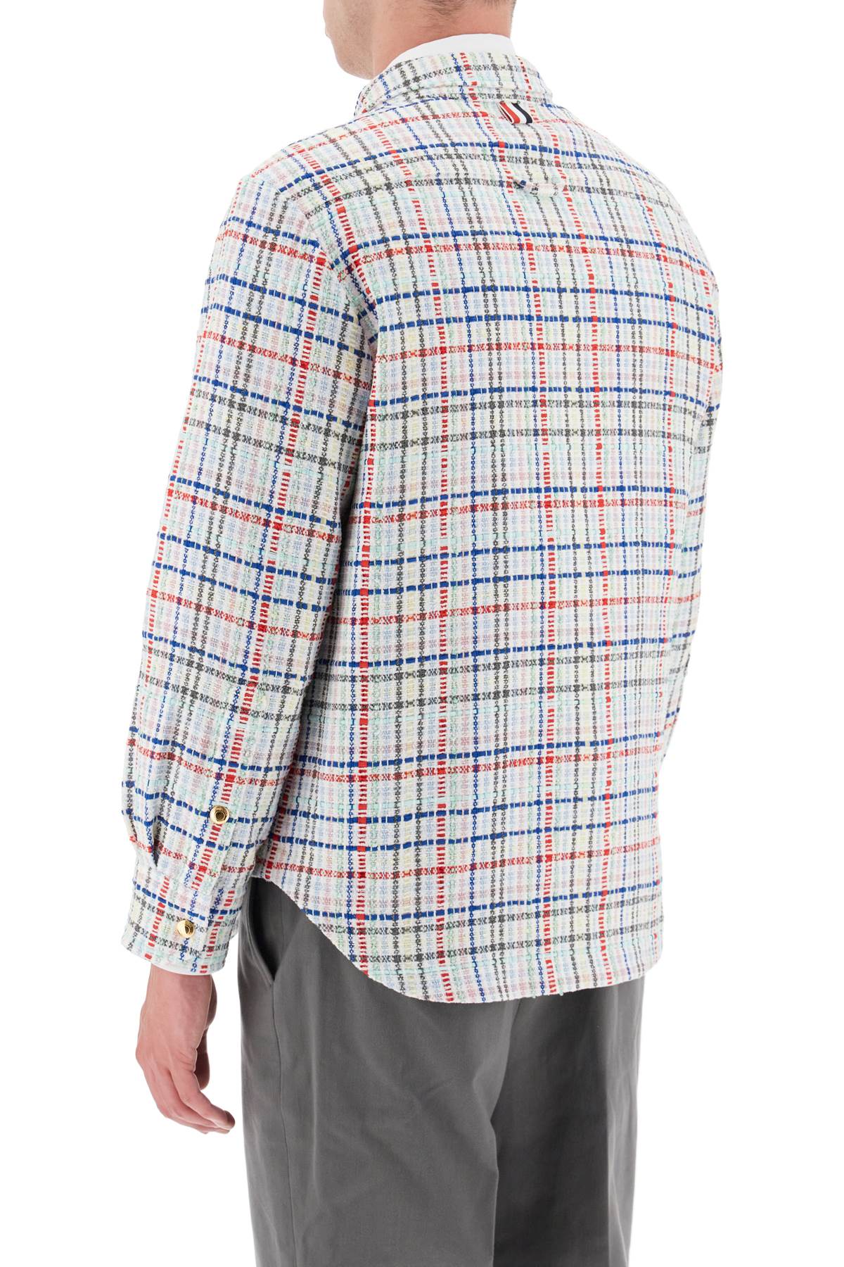 Thom Browne Thom browne multicolor gingham tweed shirt jacket