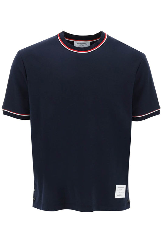 Thom Browne Thom browne milano stitch t-shirt with rwb stripe trims