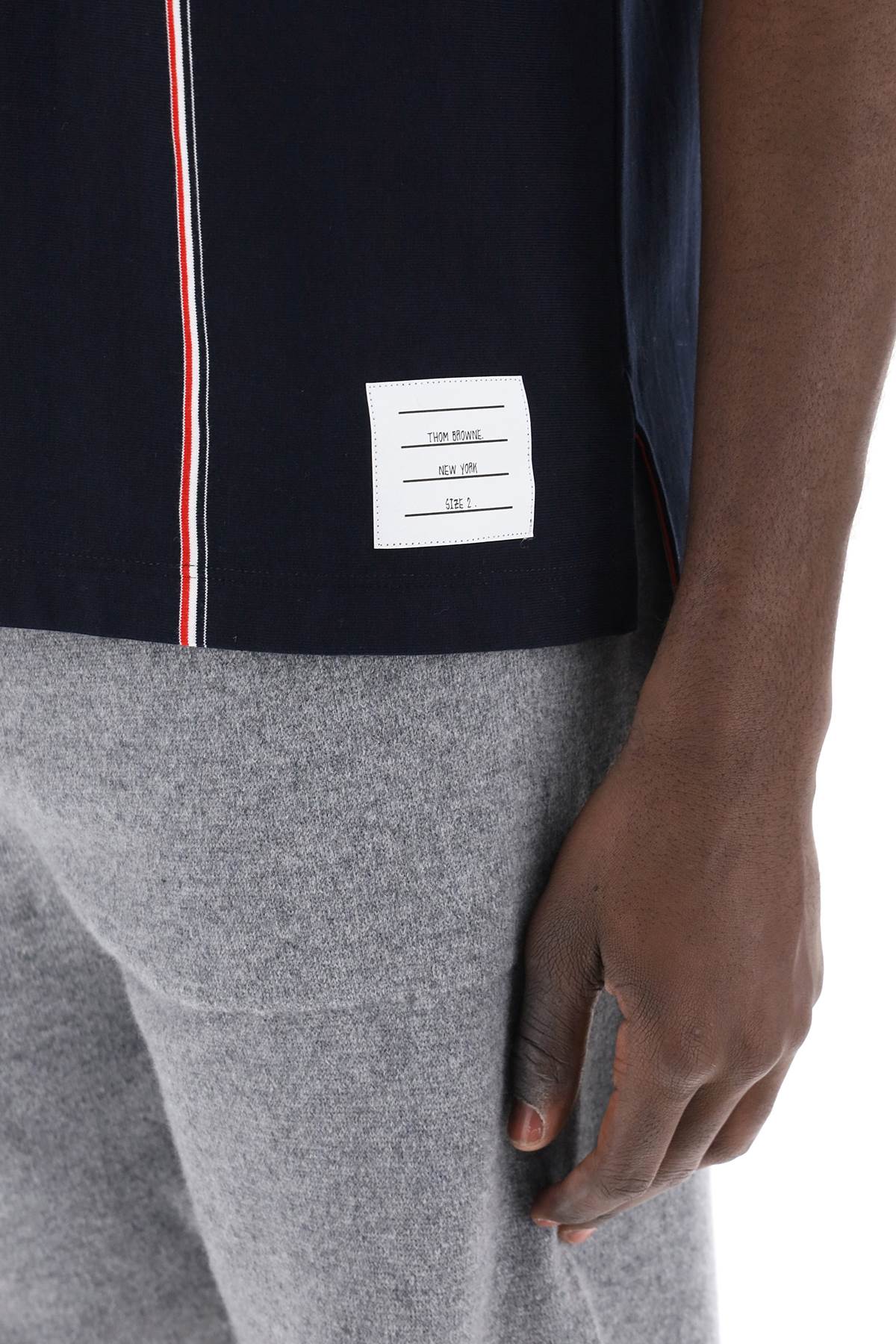 Thom Browne Thom browne crewneck t-shirt with tricolor intarsia