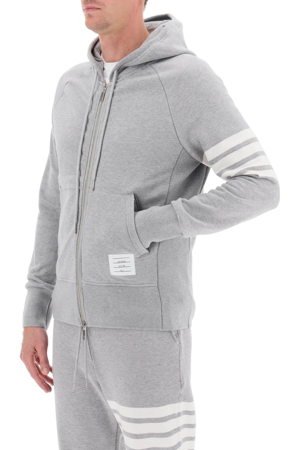 Thom Browne Thom browne 4-bar zip-up hoodie