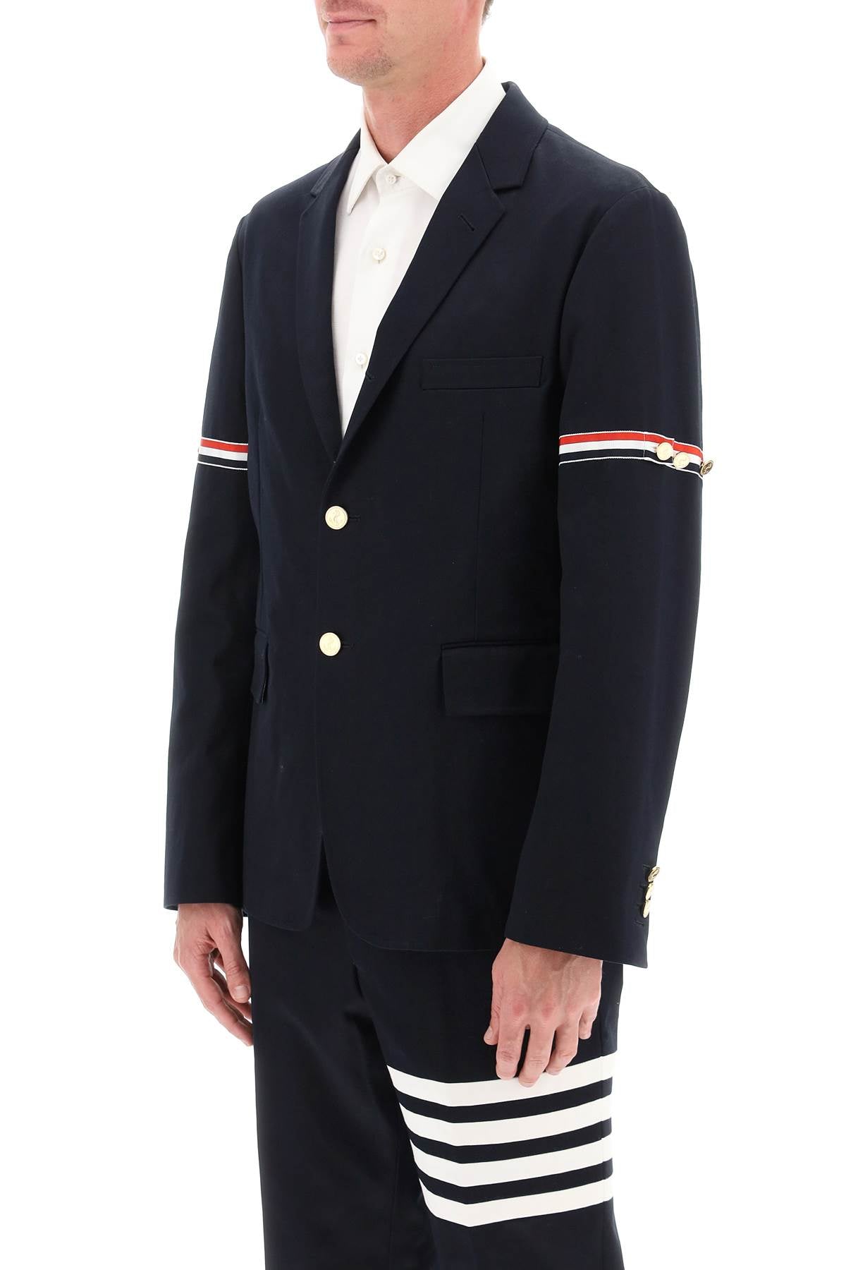 Thom Browne Thom browne deconstructed jacket with tricolor bands