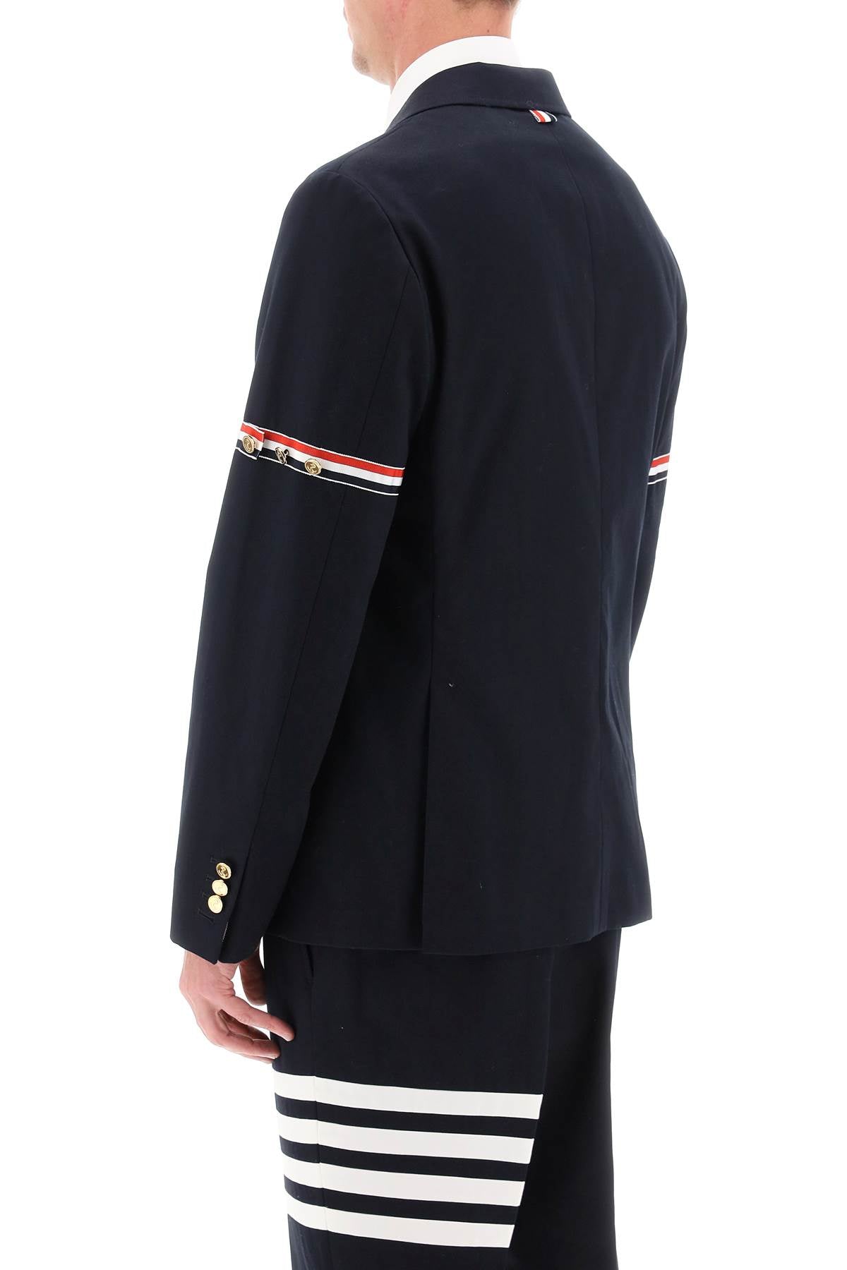 Thom Browne Thom browne deconstructed jacket with tricolor bands