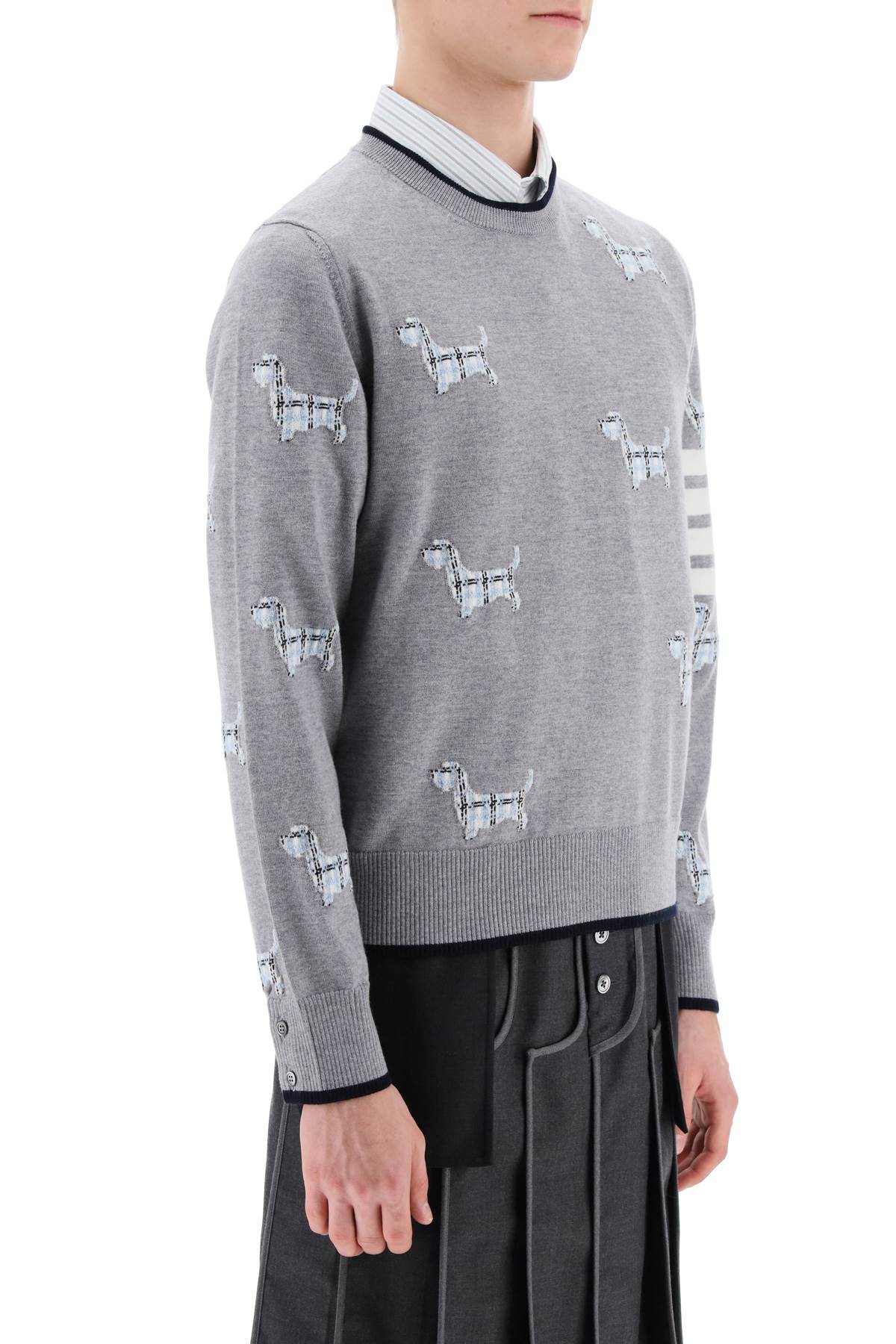 Thom Browne Thom browne 4-bar sweater with hector pattern