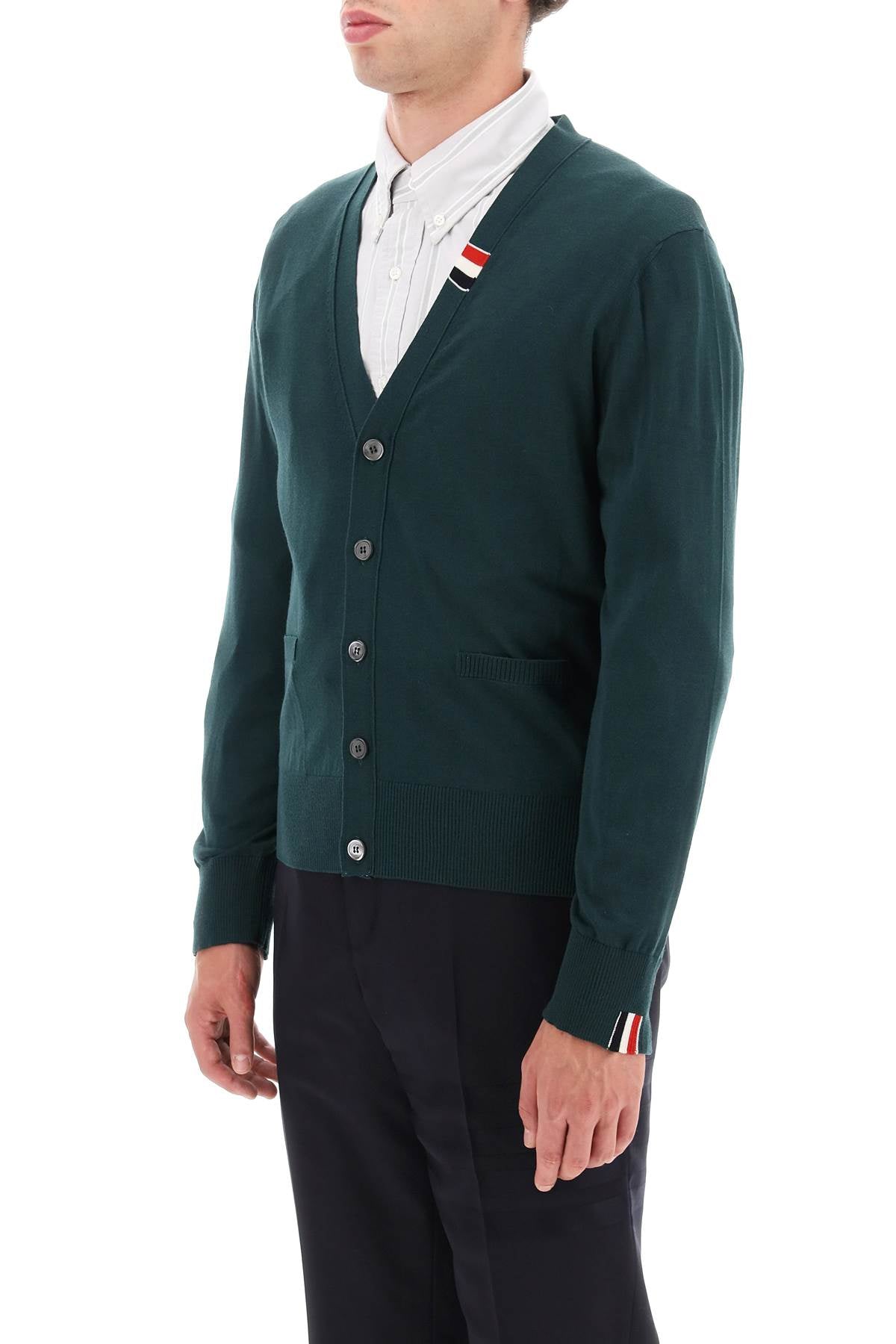 Thom Browne Thom browne merino wool v-neck cardigan