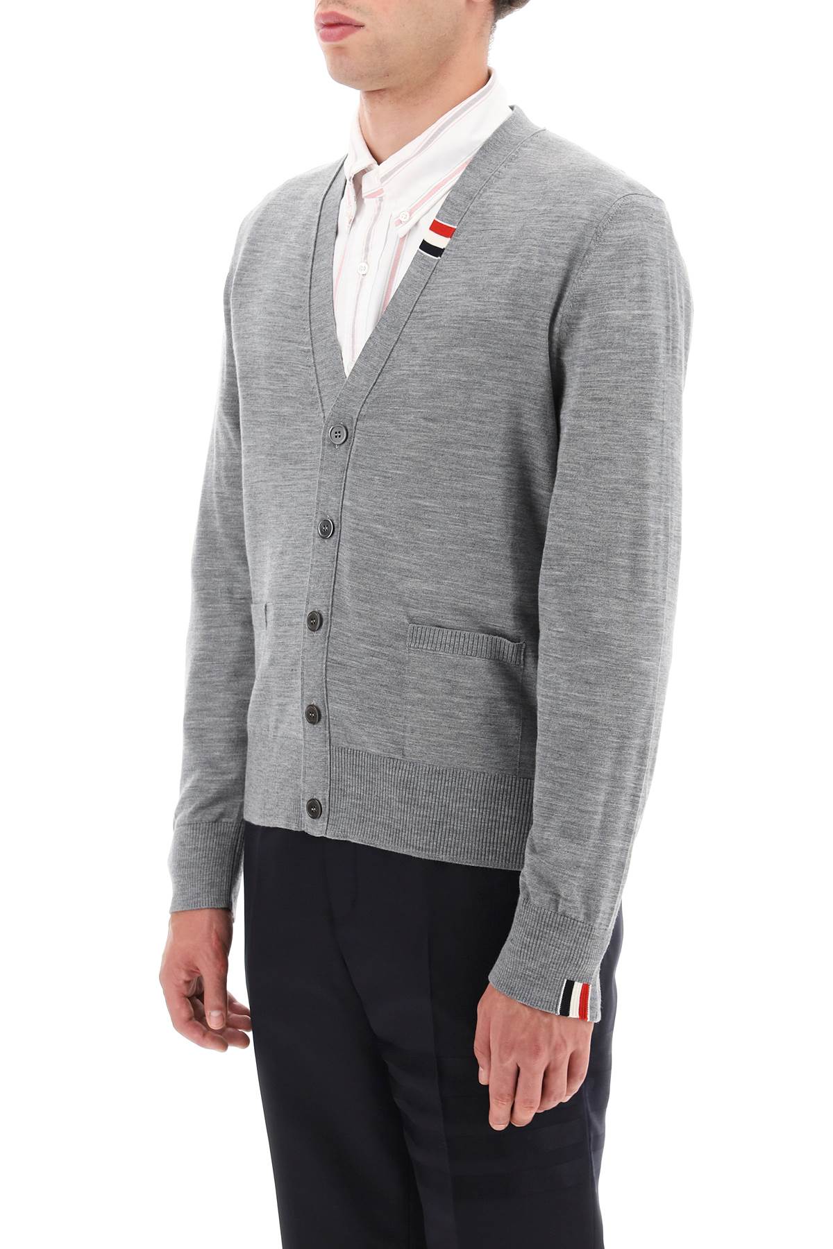 Thom Browne Thom browne merino wool v-neck cardigan