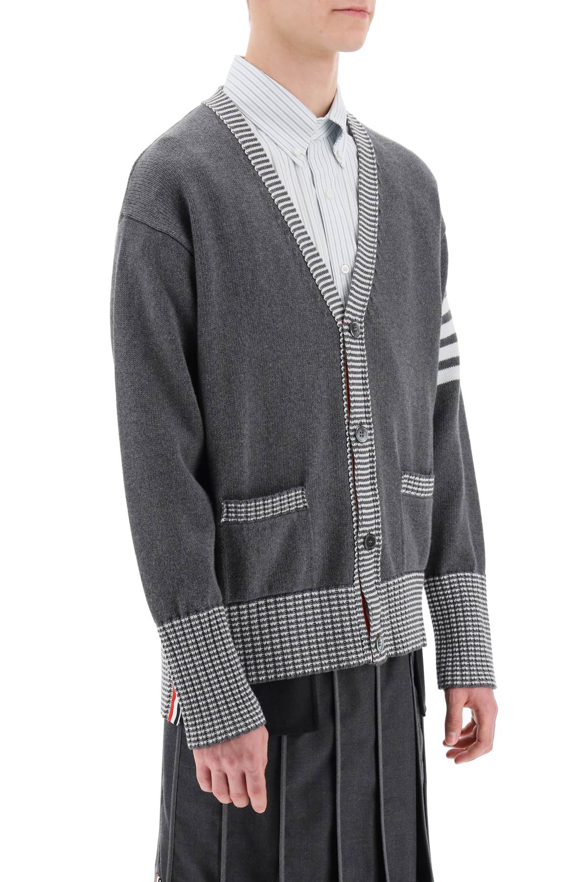 Thom Browne Thom browne cotton cardigan with hector intarsia