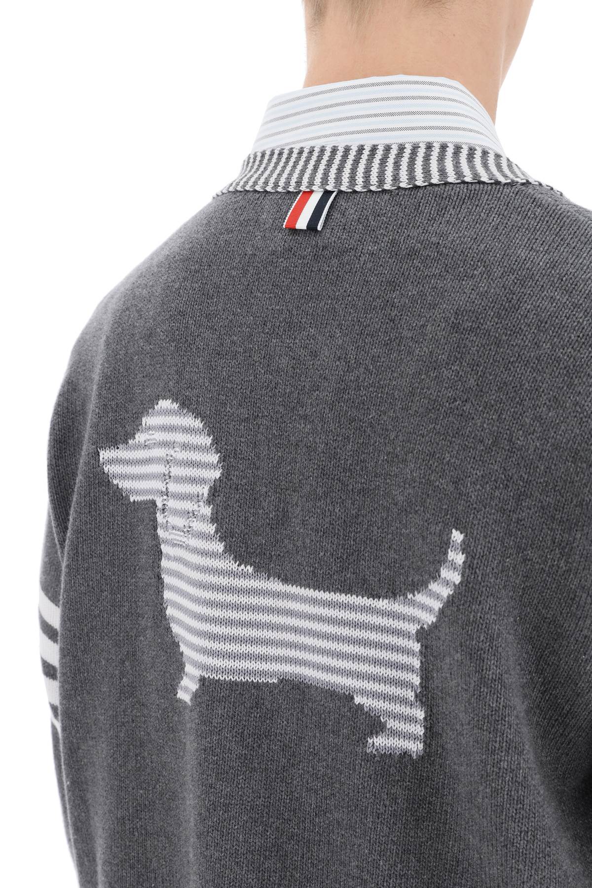 Thom Browne Thom browne cotton cardigan with hector intarsia