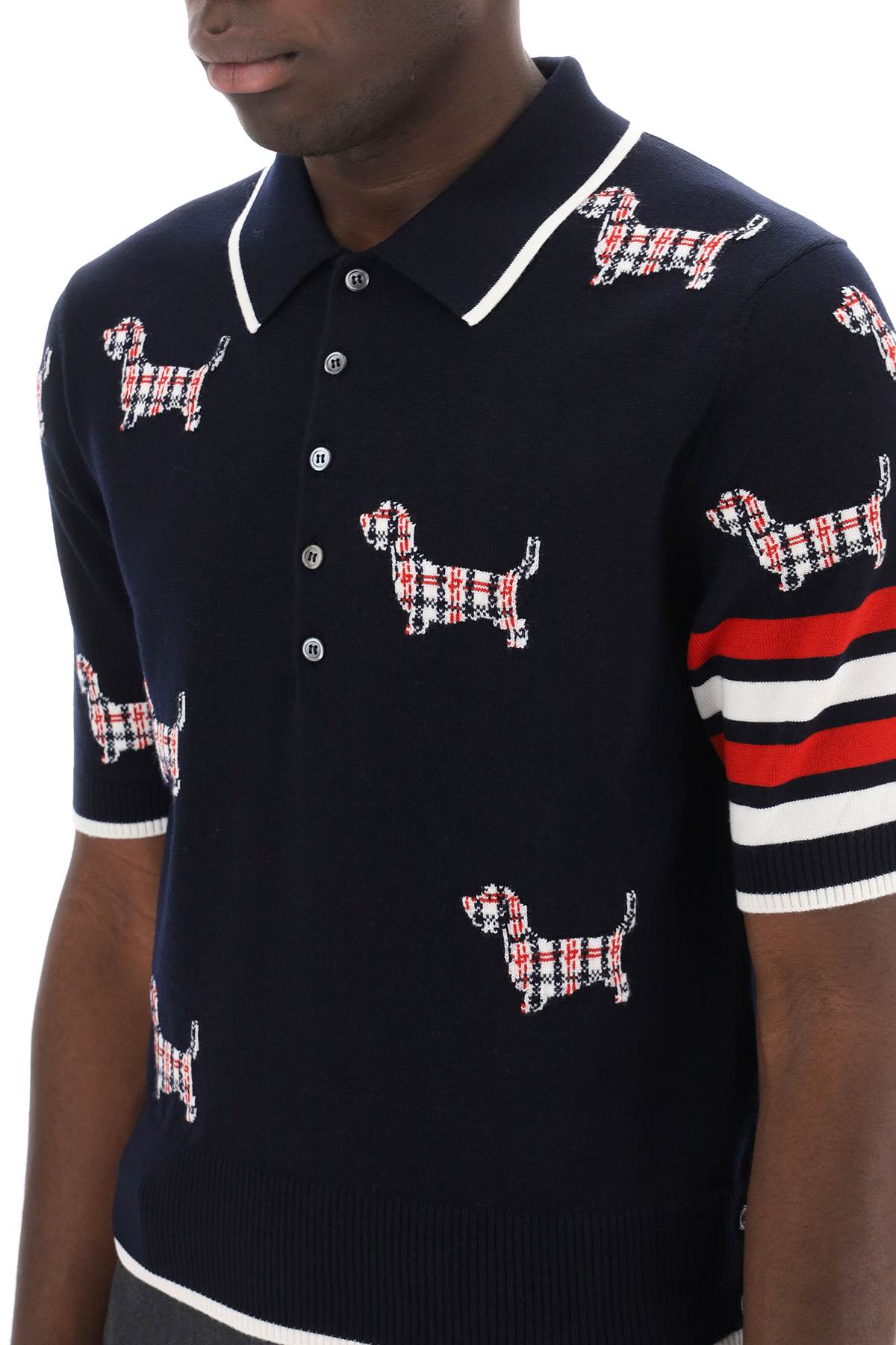 Thom Browne Thom browne hector knitted polo shirt