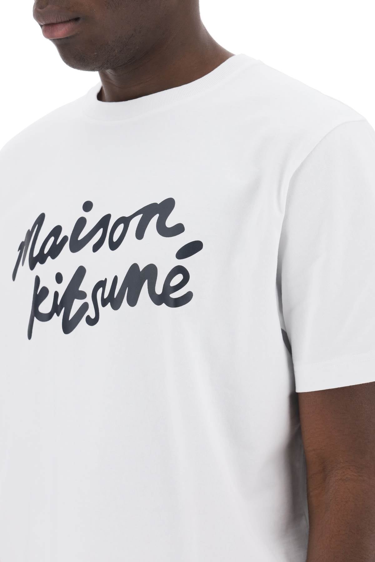 Maison Kitsune Maison kitsune t-shirt with logo in handwriting