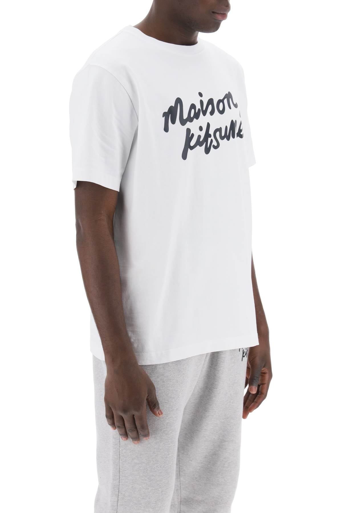 Maison Kitsune Maison kitsune t-shirt with logo in handwriting