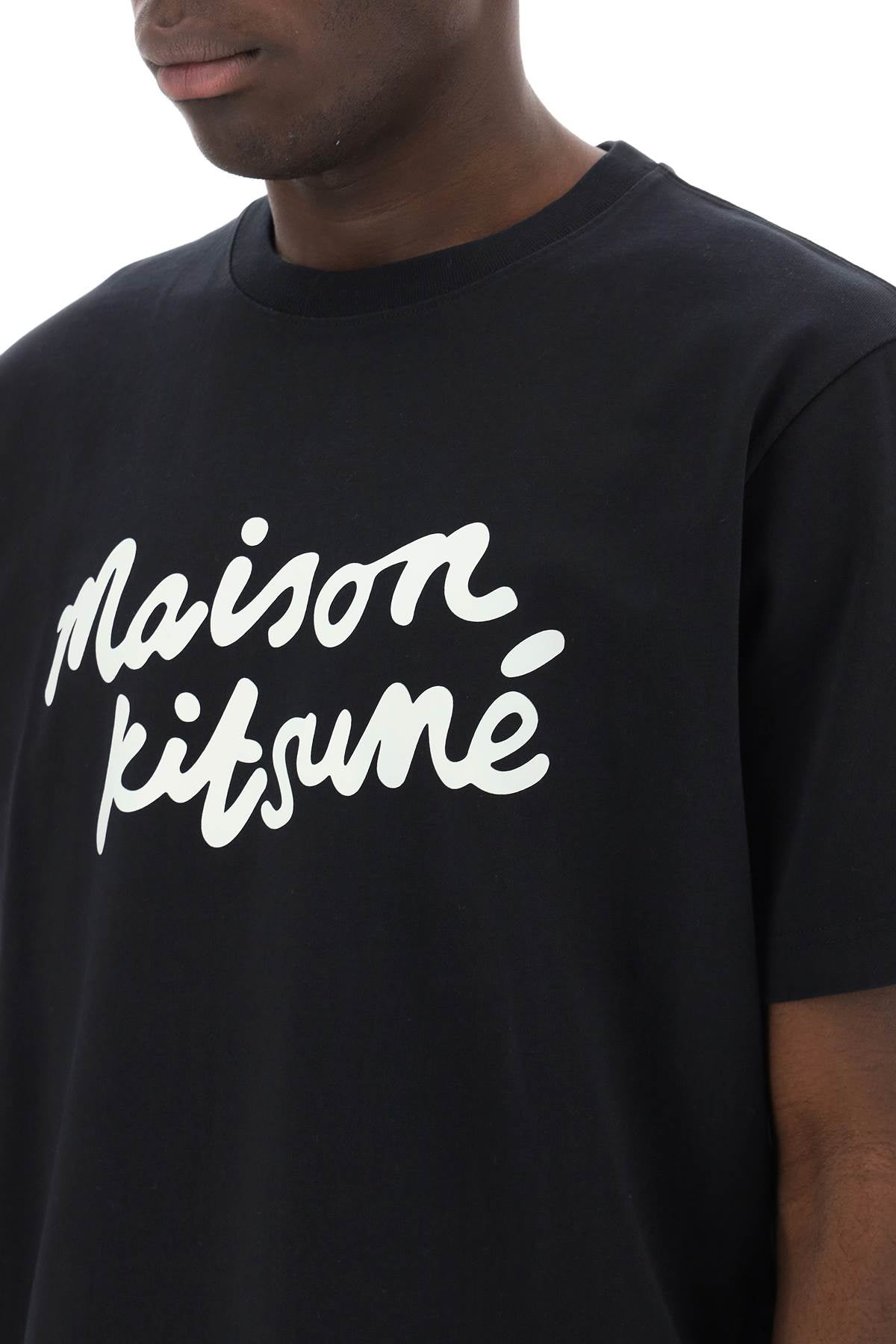 Maison Kitsune Maison kitsune t-shirt with logo in handwriting