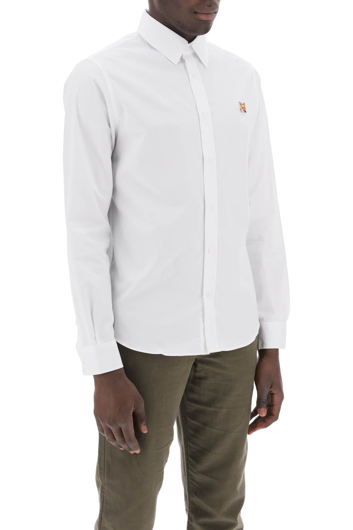 Maison Kitsune Maison kitsune fox head poplin shirt