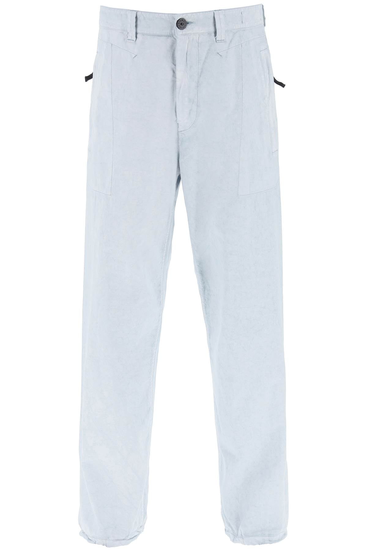 Stone Island Stone island garment-dyed cotton utility pants with wide leg