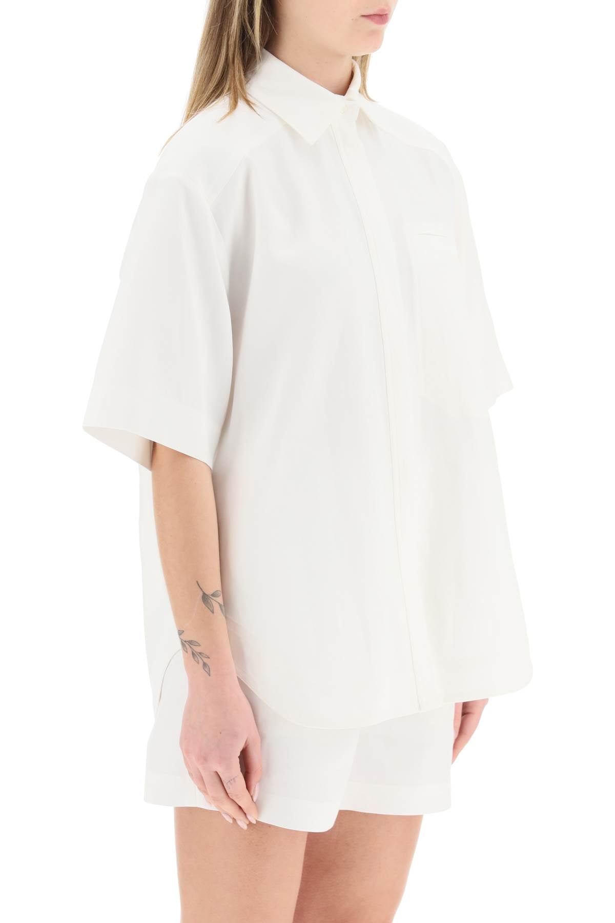 Loulou Studio Loulou studio oversized viscose and linen short-sleeved shirt