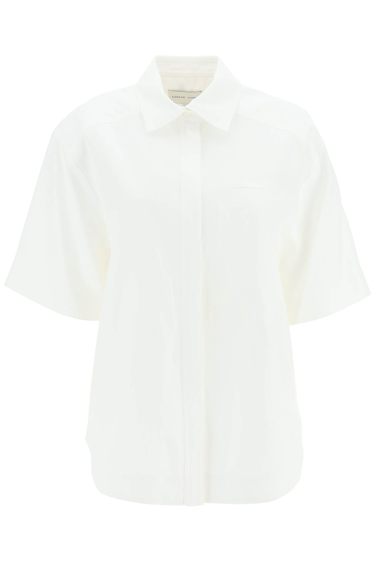 Loulou Studio Loulou studio oversized viscose and linen short-sleeved shirt