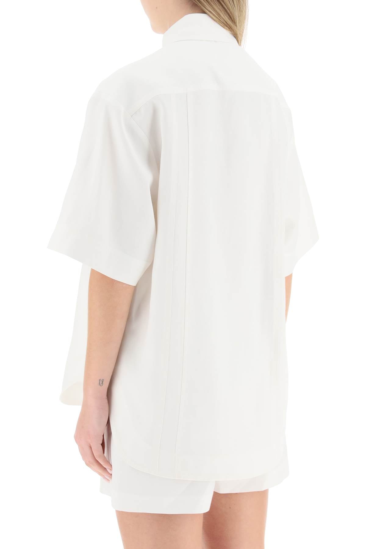 Loulou Studio Loulou studio oversized viscose and linen short-sleeved shirt