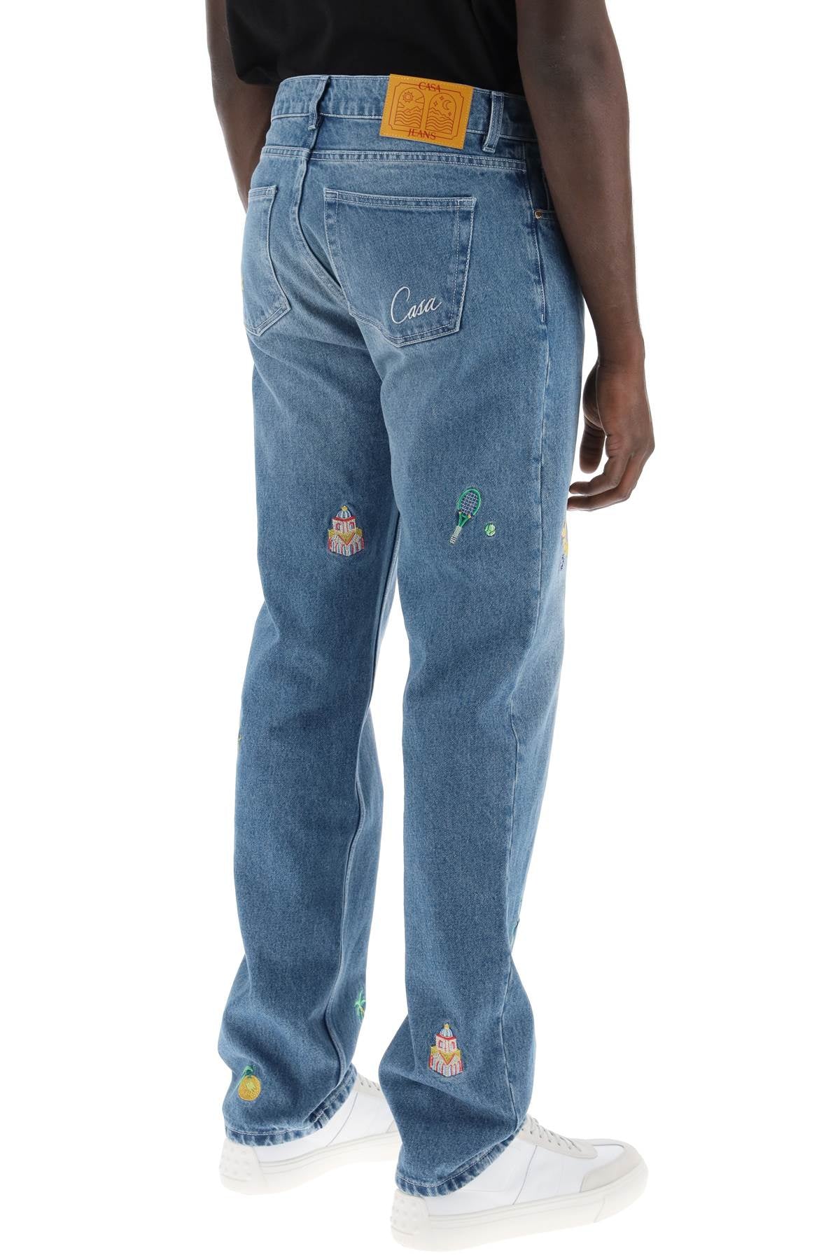 Casablanca Casablanca embroidered straight jeans