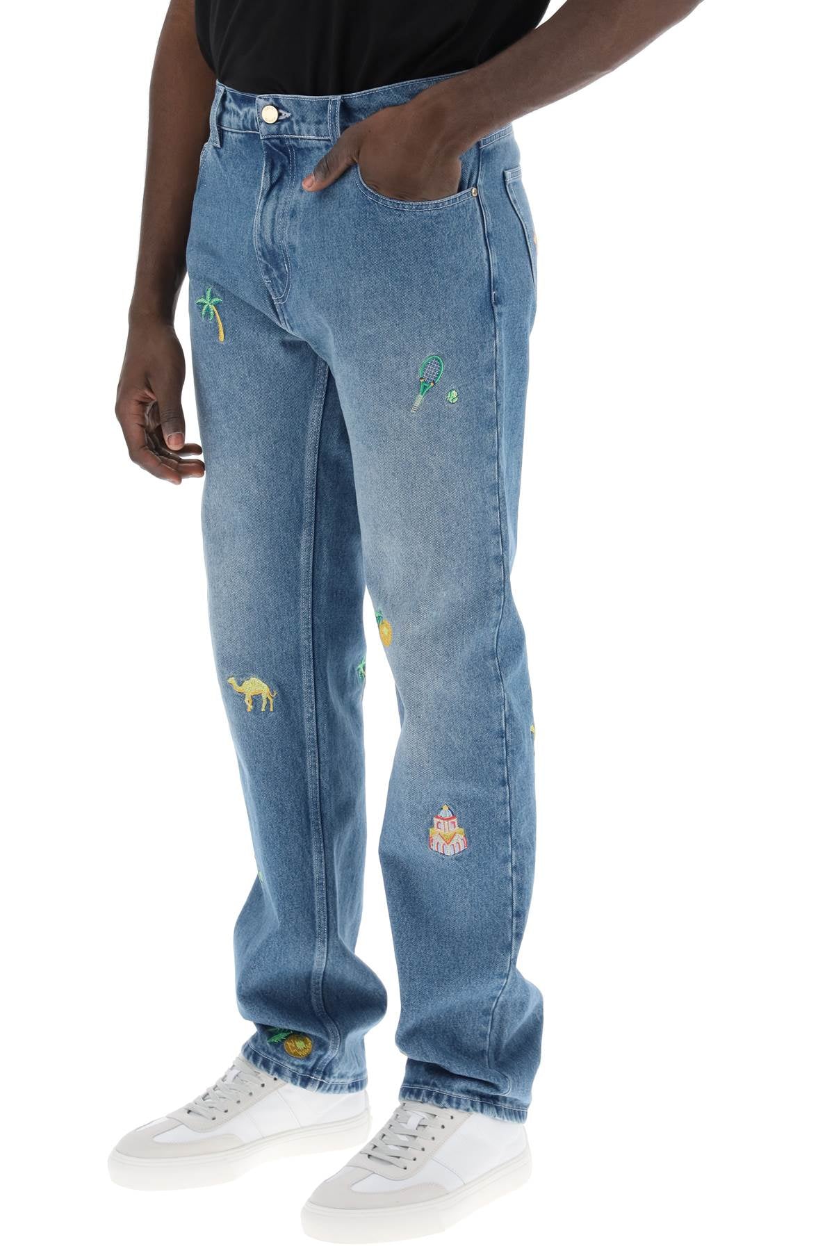 Casablanca Casablanca embroidered straight jeans