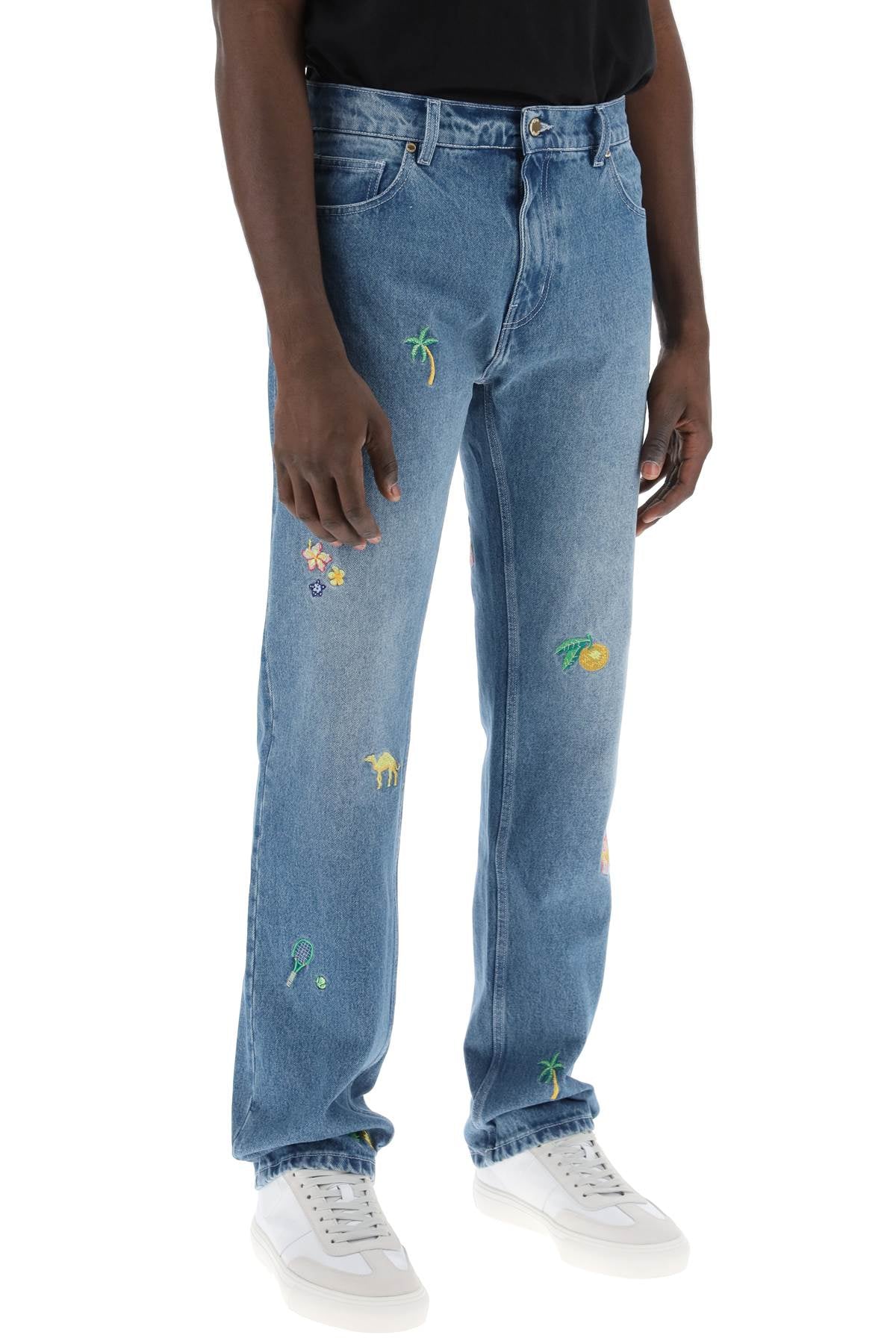 Casablanca Casablanca embroidered straight jeans