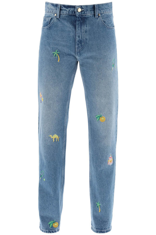 Casablanca Casablanca embroidered straight jeans